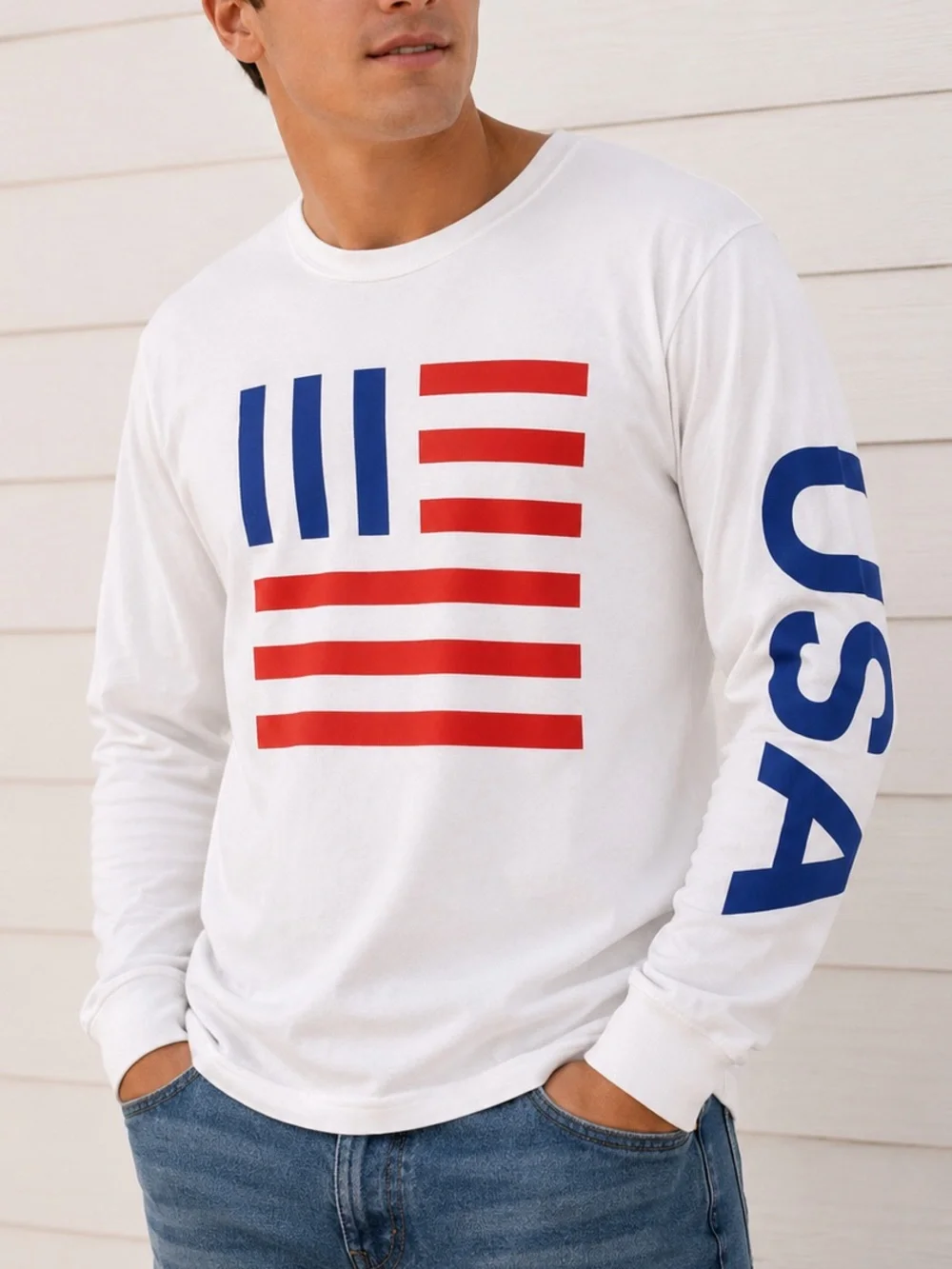 The North Face USA American Flag Long Sleeve Graphic T-shirt Men’s Small